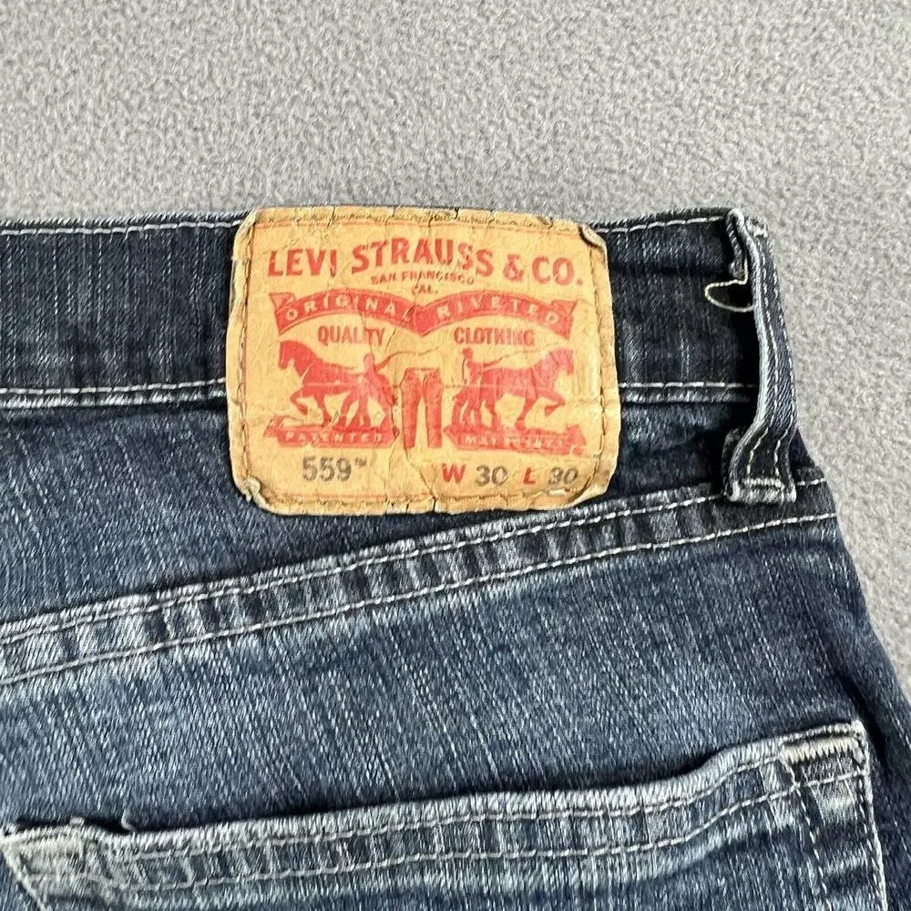Levis 559 Jeans Mens 30x30 Blue Straight Fit Grunge Rocker Casual Workwear Denim